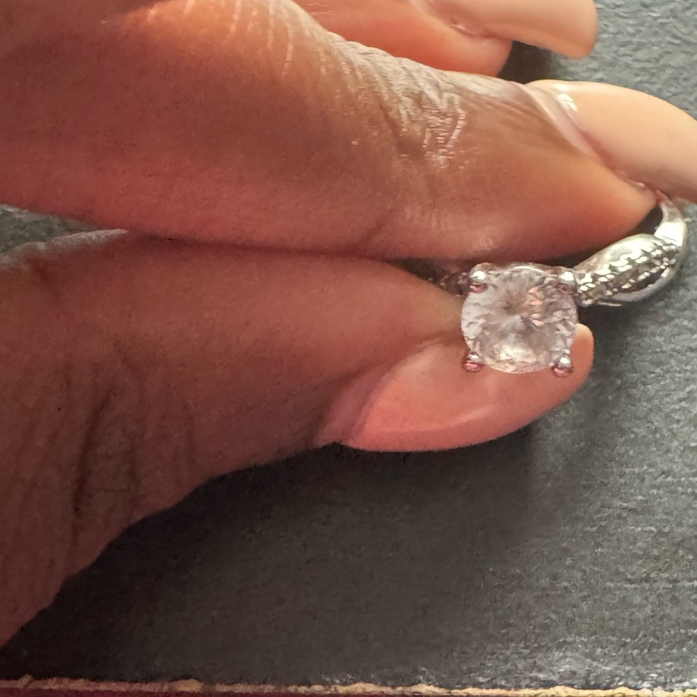 Elegant Silver and White Stone Ring